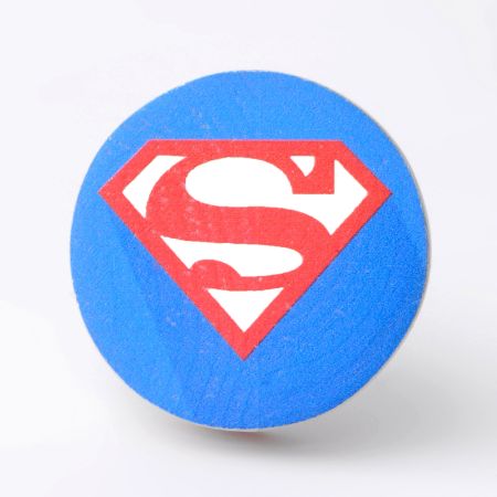 Handmade Pine Wood Superman Drawer Knob for Kids
